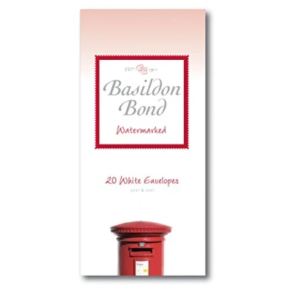 Abbildung von Basildon Bond P4TO 89 x 187 mm Gummierung, Umschlag Luftpost weiß (20 Stück)