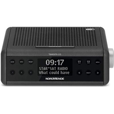 Abbildung von Nordmende Transita 115 Digital Radiowecker (DAB+/UKW Uhrenradio mit doppeltem Alarm, Sleep Timer, Snooze Funktion, dimmbares OLED Display Uhrzeit und Infoanzeige, 3 Watt) anthrazit
