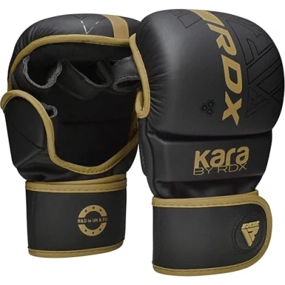 Abbildung von RDX MMA Handschuhe für Kampfsport Grappling Training, Maya Hide Leder Kara Sparring Handschuhe, Punchinghandschuhe Muay Thai, Kickboxen, Freefight, Boxsack Gloves (MEHRWEG)