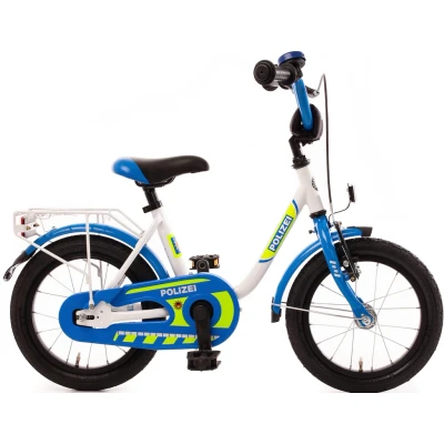 Abbildung von Bachtenkirch Kinderfahrrad &quot;14&quot; &quot;POLIZEI&quot; kristall weiß/blau/neon&quot;, 1 Gang, ohne Schaltung