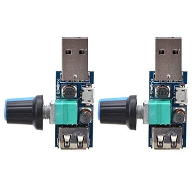 Abbildung von 2 stücke USB Lüfterregler, Drehzahlregler DC4 12 V 5 Watt für Office Home Andere Elektrowerkzeuge