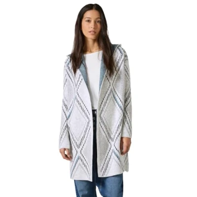 Abbildung von Cecil Offener MIT Kapuze Strickjacke, Damen, Größe: Medium, Grau