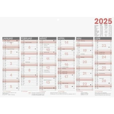 Abbildung von 100 x Glocken Tafelkalender 29,7x21cm 6 Monate/1 Seite Kalendarium 202