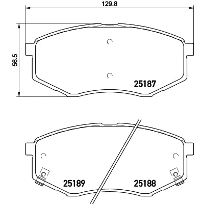 Abbildung von HELLA 8DB 355 019 791 Bremsbelagsatz mit akustischer Verschleißwarnung Zubehör HYUNDAI: SONATA 6, ix35, Tucson, KIA: Optima / K5 Limousine, SOUL 2
