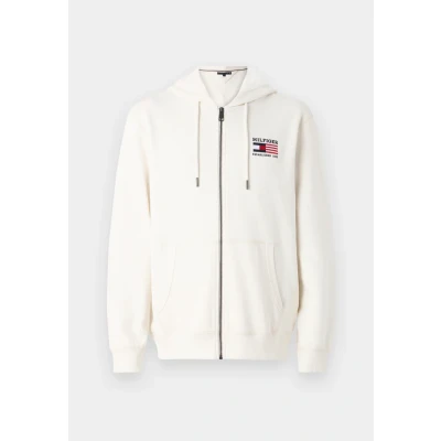 Abbildung von Tommy Hilfiger Americana ZIP Through Hoody Unisex Sweatjacke, Größe: XS, Ivory petal