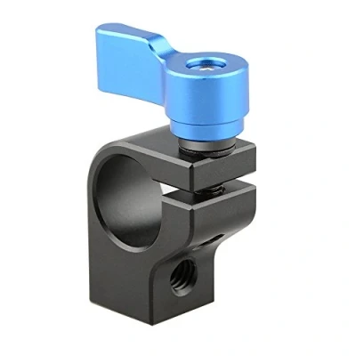 Abbildung von CAMVATE 15 mm Rod Clamp mit Zwei 1/4&quot; 20 Schraube Loch für Kamera Minitor (blau Knauf)