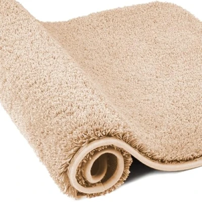 Abbildung von wyewye Mikrofaser Badematte, Fußmatte, 2 cm, super dicker Badteppich, saugfähig, Badezimmerteppich, 60 x 120 Kamel