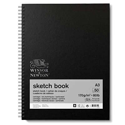 Abbildung von Winsor &amp; Newton 6673004 Skizzenbuch mit Spiralbindung 50 Blatt Skizzenpapier, 170g/m² mikroperforieten Blättern in DIN A3