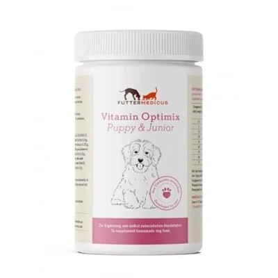Abbildung von Futtermedicus Vitamin Optimix Puppy &amp; Junior 500 g Ergänzungsfuttermittel für Hunde im Wachstum Futterzusatz zum BARFen und Kochen Mit wichtigen Nährstoffen