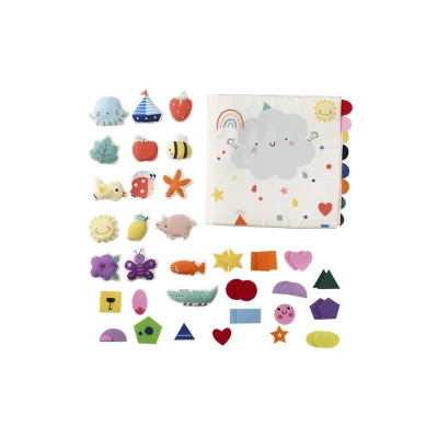 Abbildung von Vertbaudet Activitystoffbuch Farben UND Formen Puzzle für Kinder, Größe: One Size, Weiß
