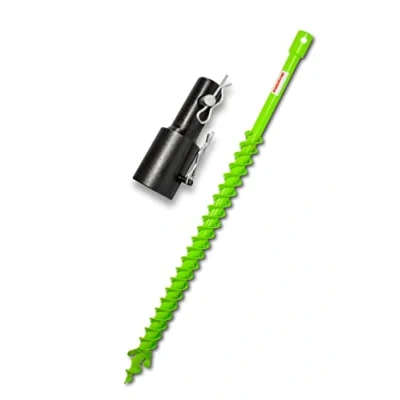 Abbildung von WERHE Profi Bohrer für Erdbohrer 40 mm Doppel Welle Pfahlbohrer Brunnenbohrer robuste Bohrspitze passend Stihl BT 106 C, 120 121, 130, 131
