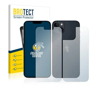 Abbildung von BROTECT Entspiegelungs Schutzglas für Apple iPhone 14 (Display+Rückseite) Schutz Folie Panzerfolie Glas Matt [Extrem Kratzfest 9H, Anti Reflex]