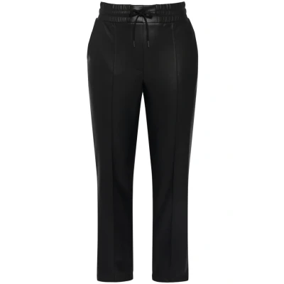 Abbildung von Ulla Popken Damen große Größen Übergrößen Plus Size 7/8 Hose, Lederoptik, Biesen, Elastikbund schwarz 46 813370130