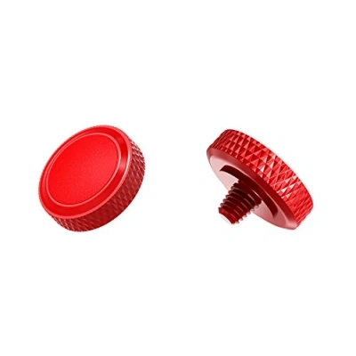 Abbildung von Ares Foto® Ergonomischer Auslöser *Kupfer &amp; Kunstleder* Auslöseknopf Soft Release Button für Fujifilm Leica Canon Nikon Sony Olympus *ROT SCHWARZ*