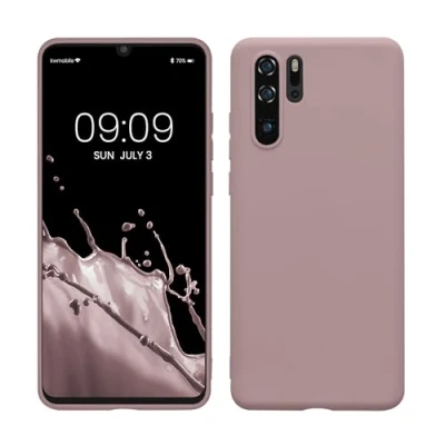 Abbildung von kwmobile Hülle kompatibel mit Huawei P30 Pro weiches TPU Silikon Case Cover geeignet für kabelloses Laden Nude Lilac