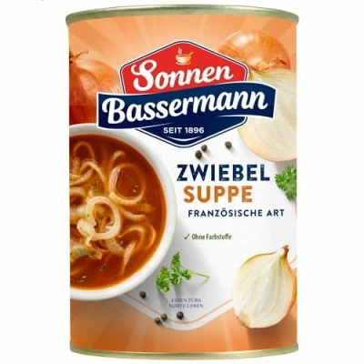 Abbildung von Sonnen Bassermann Zwiebelsuppe Französische Art (400ml Dose) + usy Block