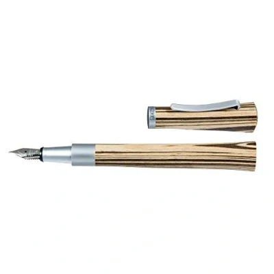 Abbildung von ONLINE Füller Newood, Füllfederhalter, natürliches Wawa Holz braun, Irdium Feder M (mittel), für Standard Tintenpatronen und Konverter, Metallclip, in Geschenkverpackung, 1 Stück
