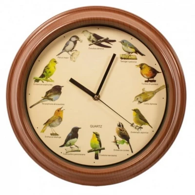 Abbildung von Out of the Blue Wanduhr aus MDF mit Vogelstimmen