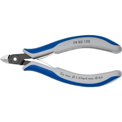 Abbildung von Knipex 79 02 120, Seitenschneider, 6,5 mm, Chrom Vanadium Stahl, Kunststoff, Blau, Grau, 12 cm
