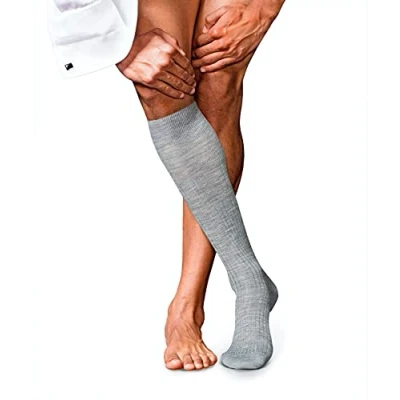 Abbildung von Falke NO. 7 Finest Merino Luxury LINE Kniestrümpfe, Herren, Größe: 39/40, Light grey melange (3388)