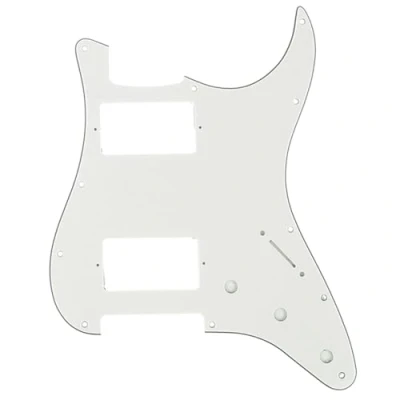 Abbildung von Musiclily Pro 11 Löcher HH Strat Pickguard 2 Humbucker Gitarren Schlagbrett für Fender American/Mexican Standard Stratocaster Modern Style E Gitarre,3 lagig Pergament