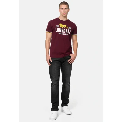 Abbildung von Lonsdale Normale Passform Blagh Tshirt print, Herren, Größe: Large, Oxblood yellow white