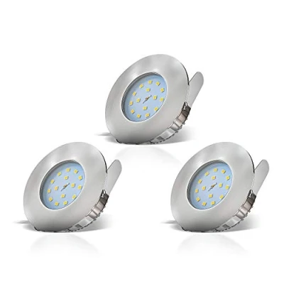 Abbildung von B.K.Licht LED Einbaustrahler Badeinbauleuchten 30mm Ultraflach 4x 5W 20 02 03 S, fest integriert, Warmweiß, IP44 Badeinbaustrahler 6 x 400lm Bad Deckenspots Einbauspots