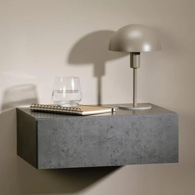 Abbildung von CARO Möbel Nachtkommode ANNE, Regal Wandregal Wandboard Hängeregal mit Schublade Wohnzimmer Betonopt