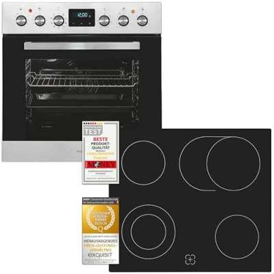 Abbildung von exquisit Elektro Herd Set &quot;EHE 185 HZ 020 inox&quot;, EHE inox