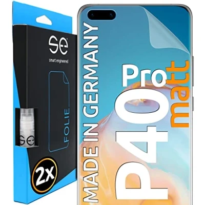 Abbildung von smart engineered [2 Stück] Entspiegelte 3D Schutzfolien kompatibel mit Huawei P40 Pro, hüllenfreundliche matte Displayschutz Folie, Schutz vor Schmutz und Kratzern, kein Schutzglas