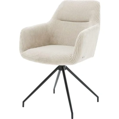 Abbildung von Drehstuhl Pejo Flex Cord Beige Kreuzgestell konisch Schwarz 180 drehbar