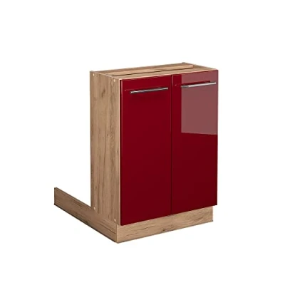 Abbildung von Vicco Kücheninsel Fame Line, Bordeaux Hochglanz/Goldkraft Eiche, 60 cm ohne Arbeitsplatte