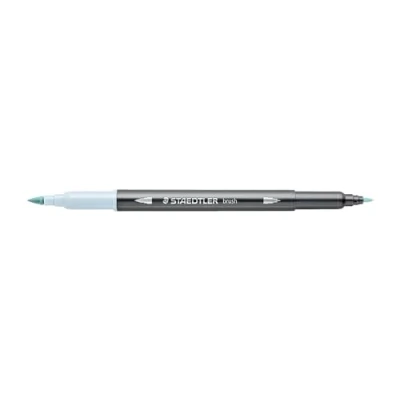 Abbildung von STAEDTLER aquarell Doppelfasermaler Design Journey, pastellblau, feine Spitze und flexible Pinselspitze, wasservermalbar, 10 pastellblaue Filzstifte, 3001 302