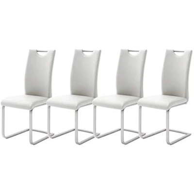 Abbildung von Robas Lund Esszimmerstühle 4er Set Weiß Schwingstuhl Set, Stuhl bis 120 kg belastbar