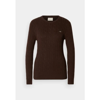 Abbildung von Gant Strickpullover &quot;STRETCH COTTON CABLE C NECK&quot;, mit Logostickerei auf der Brust