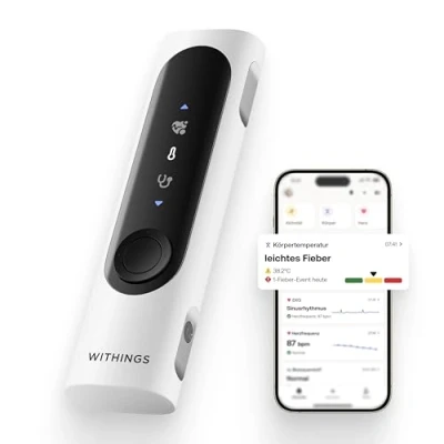 Abbildung von Withings BeamO multifunkcyjne urzadzenie do kontrolowania stanu zdrowia (termometr, pulsoksymetr, EKG, cyfrowy stetoskop). Wyrób medyczny