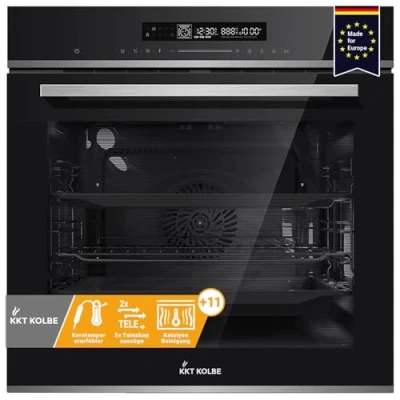 Abbildung von KKT KOLBE Einbaubackofen Backofen Elektroherd EB8017ED, mit 2 fach Teleskopauszug, DampfClean, Katalytische Platten, 60cm / Heißluft Kochmulde Katalyse Reinigung