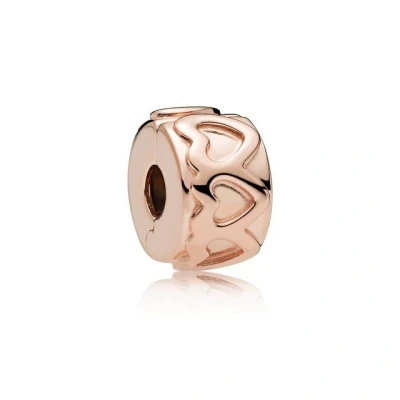 Abbildung von Pandora Bead Rose 781978 Charm Clip Row Of Hearts Herz