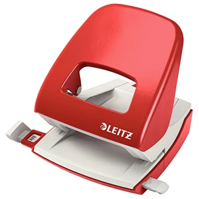Abbildung von LEITZ Lochstanzer Bürolocher NeXXt Metall Locher rot 5008 00 25 30 Blatt 80 g/m², Locht bis zu (80 g/m² Papier)