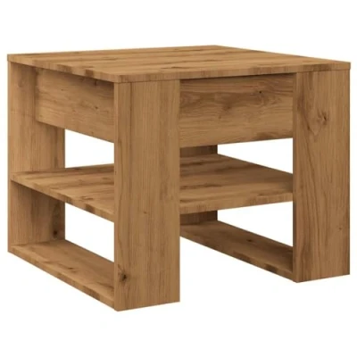 Abbildung von vidaXL Couchtisch Artisan Eiche 55,5x55x45 cm Holzwerkstoff, Beistelltisch, Wohnzimmertisch, Mitteltisch, Sofatisch, Kaffeetisch, Akzenttisch