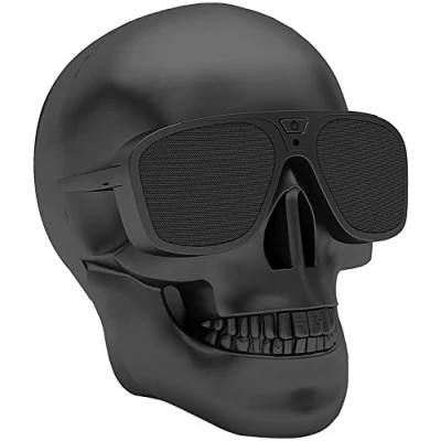 Abbildung von Possec Drahtloser Lautsprecher, Bluetooth Schädel Stereo Portable Lautsprecher Unterstützung AUX für iPhone 7 Plus Android Smartphone Tablet PC Schwarz