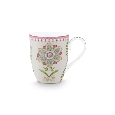 Abbildung von PIP STUDIO Lily&amp;Lotus Henkelbecher weiss/Lila 350ml