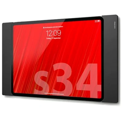 Abbildung von smart things s34 b sDock Fix Pro Schwarz Abschließbare Wandhalterung und Ladestation zur dauerhaften Installation für Apple iPad 12,9 Zoll USB C 3. Gen.