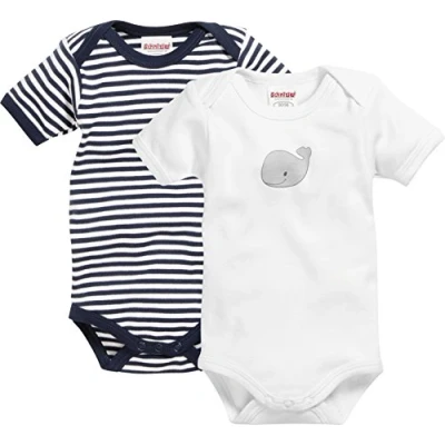Abbildung von Schnizler Unisex Kinder Kleinkind Multipack Baby Body, Marine/weiß 1/4 Arm 2er Pack Wal, 62/68