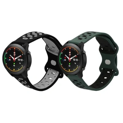 Abbildung von kwmobile 2x Sportarmband kompatibel mit Xiaomi Mi Watch/Mi Watch Color Sport Armband Fitnesstracker Band Set aus TPU Silikon