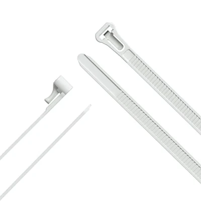 Abbildung von KabelDirekt Kabelbinder wiederverschließbar mit besonders hoher Zugfestigkeit (100 Stück lösbare und wiederverwendbare Mehrweg für nachhaltigen Einsatz, weiß) 7,6mm x 300mm