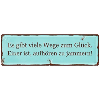 Abbildung von Interluxe METALLSCHILD Shabby Vintage Blechschild ES GIBT VIELE Wege ZUM GLÜCK Motivation Geschenk