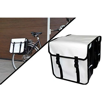 Abbildung von Aves 24 FAHRRADTASCHE Gepäckträgretache Fahrrad Doppel Tasche Gepäckträger 28L PVC (Weiß)