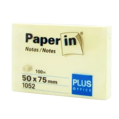 Abbildung von Plus Office Post Its Notizblock, gelb, Haftnotizen für Büro, Schule, Universität, schnelle Notizen und Erinnerungen, Block mit 100 selbstklebenden Blättern (50 x 75 mm, 1 Stück)
