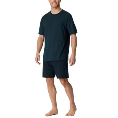 Abbildung von Schiesser Rundhals Comfort Essentials SET Nachtwäsche Set, Herren, Größe: 54, Nachtblau